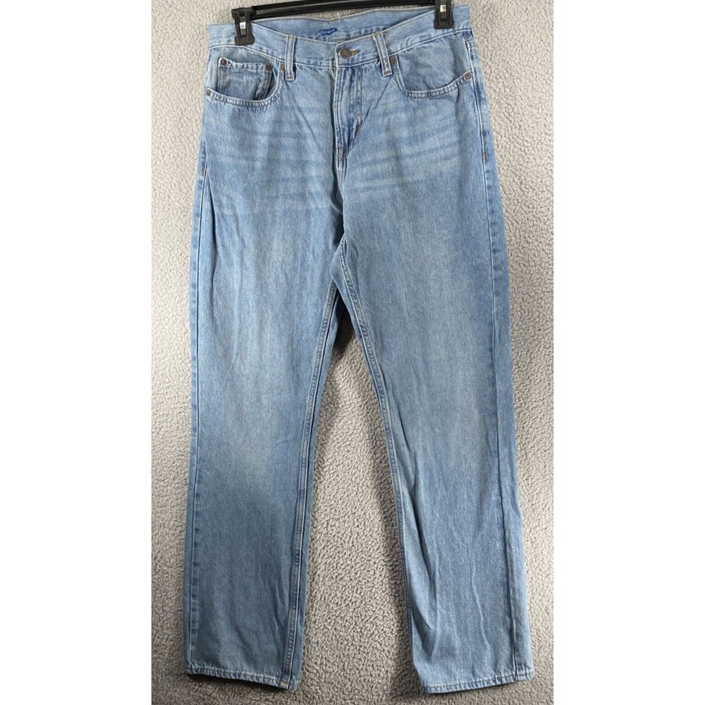 Old Navy Jeans Men's 34x34 Blue Light Wash Straight Five Pocket 100% Cotton Work